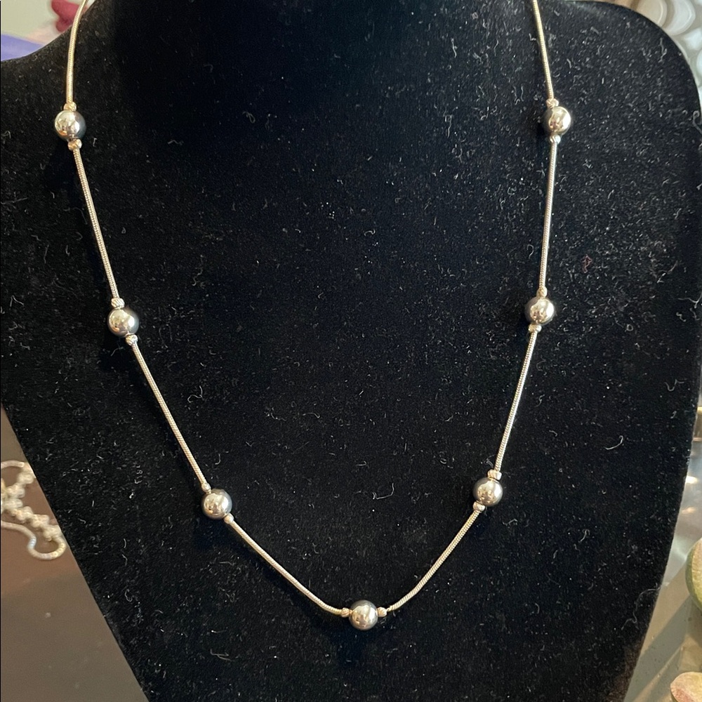 Sterling Silver Station Necklace
